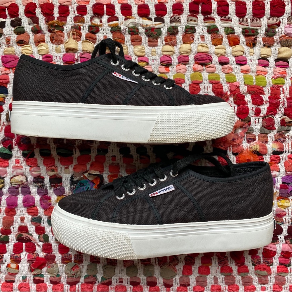 SUPERGA ACOTW black platform sneakers
